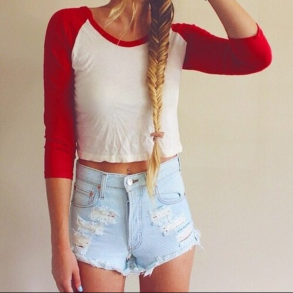 Brandy Melville Black Baseball Tee